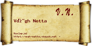 Végh Netta névjegykártya