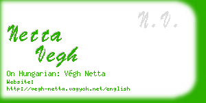 netta vegh business card