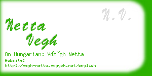 netta vegh business card